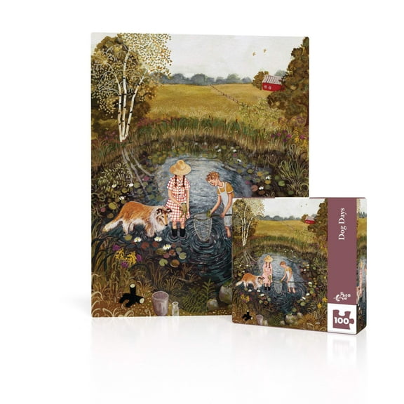 New York Puzzle Company Dog Days Mini 100 Piece Mini Puzzle