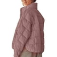 thumbnail image 5 of HTNBO Women's Oversized Lightweight Down Coat Long Sleeve Zip Packable Short Puffer Jackets, 5 of 8
