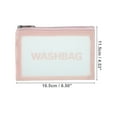 thumbnail image 2 of Unique Bargains 1 Pc Women Portable Clear Flat Makeup Bag for Vacation Camping Travel Gym PU Leather Pink, 2 of 4
