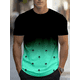 thumbnail image 2 of Camiseta estampada de árbol de coco a la moda para hombre, camisetas de manga corta con degradado estilo Harajuku, camisetas casuales de cuello redondo para hombre, 2 of 4