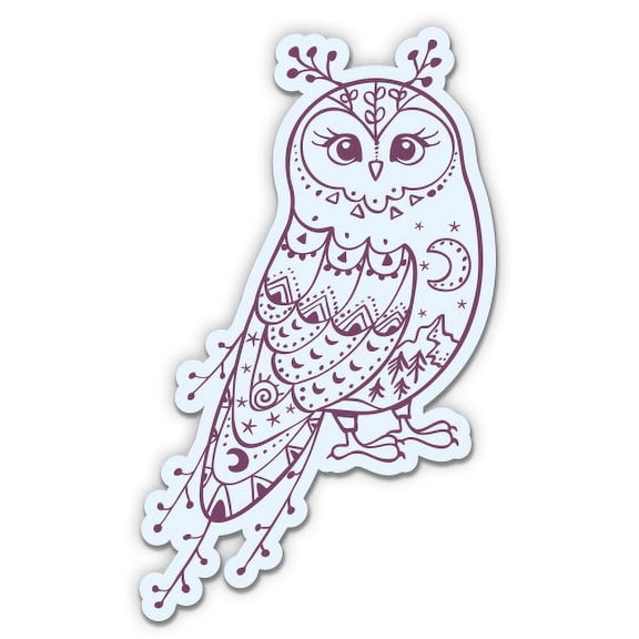 Owl Cute - 3" Vinyl Sticker - For Car Laptop I-Pad Phone Helmet Hard Hat - Waterproof Decal