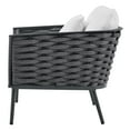 thumbnail image 4 of Lounge Chair Armchair, White, Aluminum, Metal, Steel, Modern Contemporary, Outdoor Patio Balcony Cafe Bistro Garden Furniture Hotel Hospitality, 4 of 7