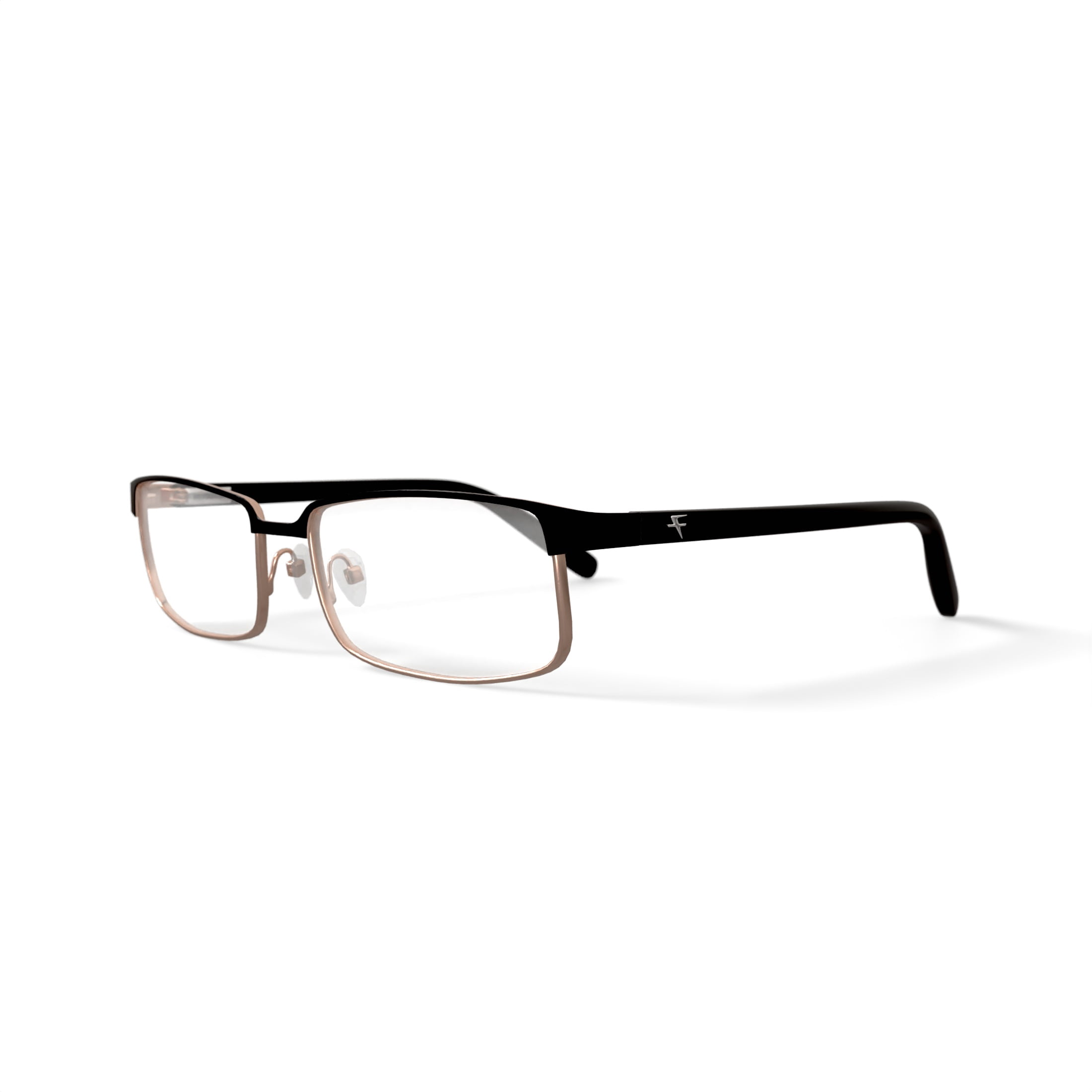 Fatheadz Men's Rectangular Eyeglasses, FH-0043 Vito XL, Black, 60-18-148, with Case