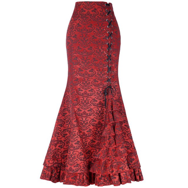 Qarigey Elegante de sirena con para mujer La mujer en la morada larga negra larga blanca blanca s Prendas para la parte inferior del cuerpo rojo,1 XXL