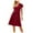 Brick Red, variant on Women's Fashion Short Sleeve Printed Pocket Midi Length Casual Skirt