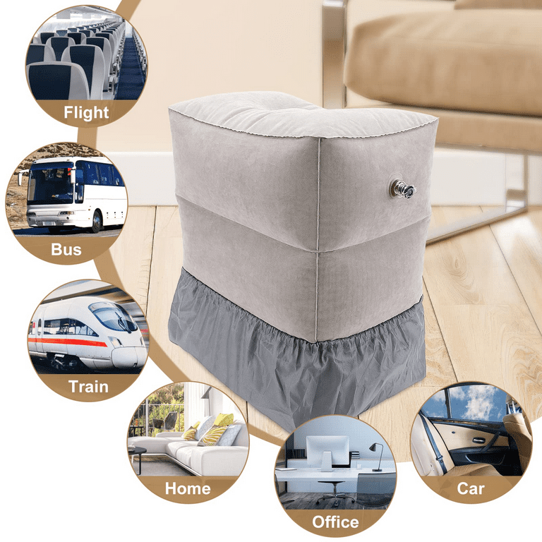 Inflatable Travel Foot Rest Pillow, Multi-function Adjustable Heights  Travel Pillow, Portable 3 Layers Travel Pillow Foot Rest, For Kids Sleeping  And