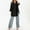 Black, variant on Womens 2 Piece Outfits Wide Leg Blouse Pockets Elastic Pants Sets Casual V Neck Shirt Trousers Fashion Streetwear Homecoming Romper plus Size Pant Suits for Women Dressy Party Ladies Dressy Jumpsuits