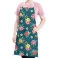 thumbnail image 5 of Pioneer Flower Floral Print Pattern Apron for Women and Men, Cotton Linen Waterproof with Pockets, Adjustable, 33x27 Inch for Kitchen, Gardening, BBQ, Salon, 5 of 6