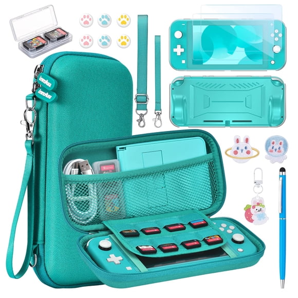 Estuche Switch Lite - innoAura 15 en 1 Paquete de accesorios Switch Lite con estuche de transporte Switch Lite Estuche para juegos Switch Protector de pantalla Switch Lite Soporte para interruptor Emp