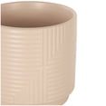 thumbnail image 4 of DecMode 7", 6", 5"W Pink Ceramic Geometric Planter with Layered Square Shaped Grooves (3 Count), 4 of 9