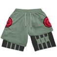 thumbnail image 2 of Pantalones cortos de compresión de Anime para hombre, ropa deportiva para gimnasio, 2 en 1, doble capa, entrenamiento, Fitness, rendimiento, 2 of 5