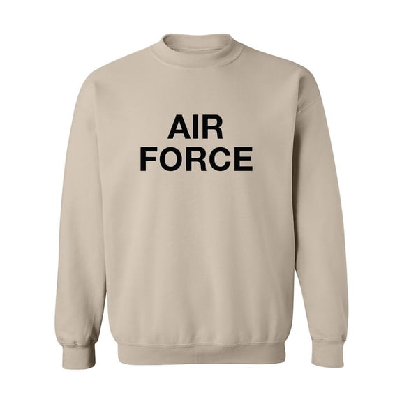 Vintage Air Force Military Style Physical Training Crewneck Sweatshirt in Sand
