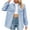 Light Blue, variant on Oversized Denim Jacket Women Womens Plus Denim Stretch Denim Jacket, Women's Oversized Mid Long Denim Jacket Jean Biker Coat S-88 Dark Blue L