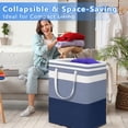 thumbnail image 2 of Kaala 2-Pack 100L Large Laundry Baskets, Freestanding Collapsible Laundry Hampers with Reinforced Handles for Bedroom Decor, Dorm Storage, Bathroom Storage, and Home Organization – Blue/White, 2 of 7