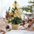 thumbnail image 3 of Christmas Ornaments 2025,Tabletop Christmas Tree with Ornaments, Artificial Christmas Tree for Home Office Indoor Bedroom Holiday Decorations, Decorated with Balls,Bows and Pine Cones (4PC-Gold), 3 of 6