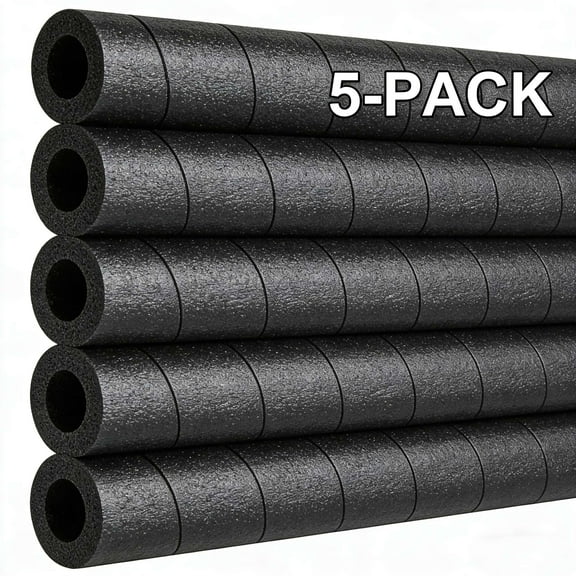 5 Packs Pipe Insulation Foam Tube, 15.7" Black Pool Handle Foam Pipe Wrap Protection Multi-Purpose Soft Foams Tubing for Winter Water Pipes and Outdoor Indoor Pipe or Swimming Pool Handle