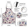 thumbnail image 3 of Pioneer Flower Floral Print Pattern Apron-Garden Aprons for Women with Pockets-Cotton Linen Waterproof Kitchen Cooking Gardening Aprons Adjustable for Kitchen,Cooking,BBQ and Salon 33x27 Inch, 3 of 7