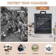 Miniature Storage Case for Collectibles Miniatures, Miniature Display Cases with 6 Trays, Large Size Miniatures Transport Case (Black)