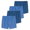 thumbnail image 1 of SCHIESSER Calzoncillos bóxer tejidos para hombre, paquete de 4 - pantalones, algodón Azul 4XL (XXXX-Large), 1 of 4