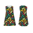 thumbnail image 7 of Naloa Pineapple Fruit Colorful Print Women's Summer Spring Casual Beach Sundress,Vacation Sleeveless Tank Crewneck Loose Dresses, 7 of 7