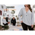 thumbnail image 4 of SIEANE Women's Plus-Size Casual V-Neck Ribbed Knit Button Embellished Long-Sleeved Fall Versatile Jumper Top 1X-4X, 4 of 7