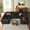 Black, variant on Ovios 135" Modular Sectional Sofa U-Shape Cloud Plush Corduroy Couch with Chaise Big Comfy Sleeper Floor Sofa for Living Room, No Assembly Required, Black