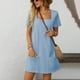 thumbnail image 4 of Vestido de Verano de Manga Larga, Encaje Suelto de Denim de Moda con Estampado Floral para Uso Casual Y Diario, 4 of 7