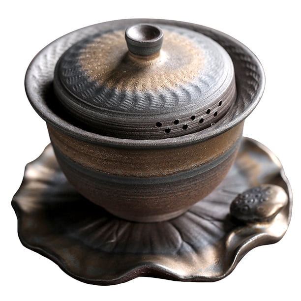 EeaseMX 1 taza de té con tapa, platillo creativo, tetera de cerámica, vajilla decorativa