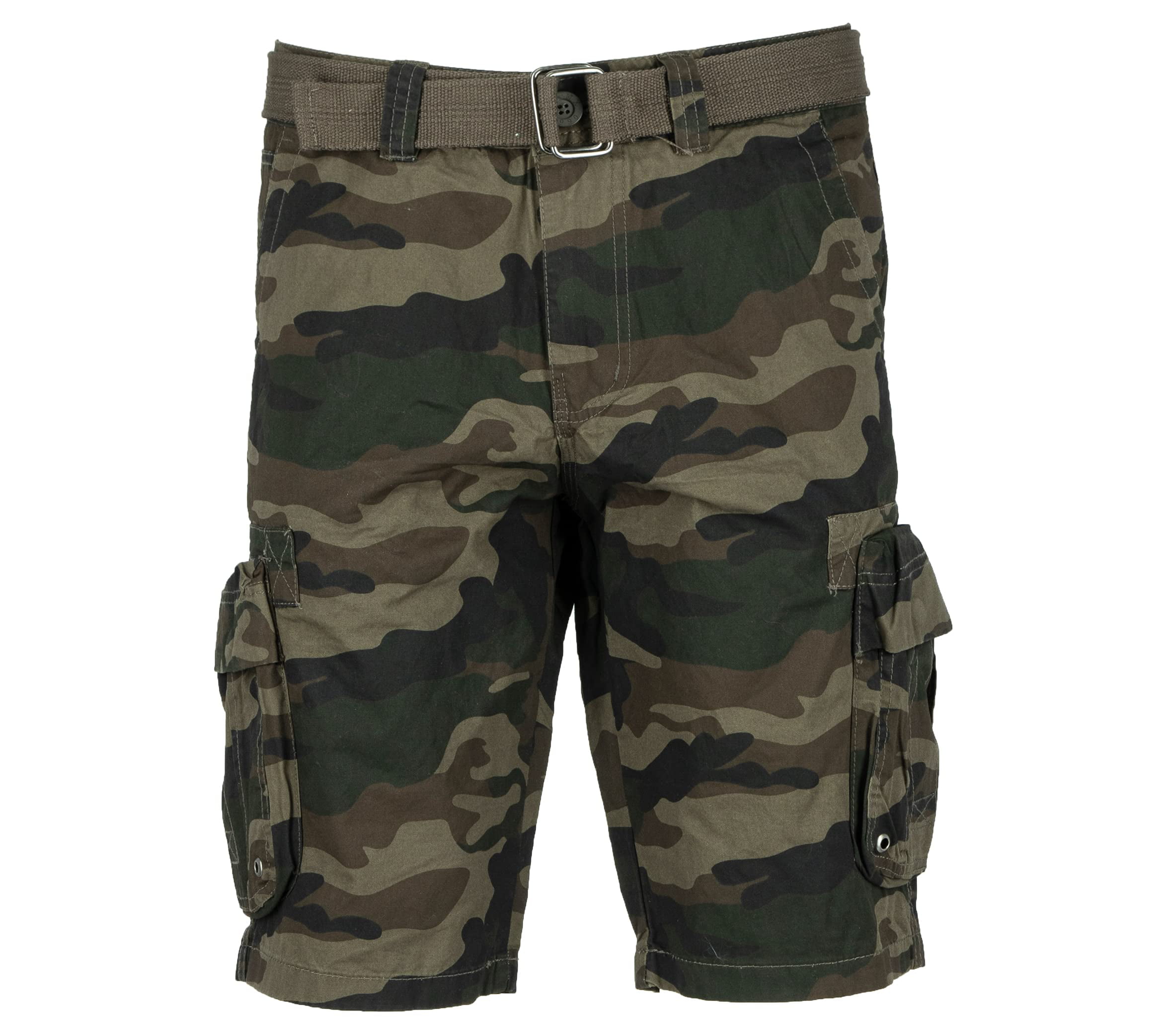 RawX Men's Belted Grommet Cargo Shorts With Hidden Snap - Walmart.com