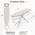 thumbnail image 3 of JessieMal Ironing Board, Compact Iron Board with Cord Holder, Steam Iron Rest and Bottom Storage Tray, 9 Adjustable Heights & 3 Layer Cover, Folding Heavy Duty Ironing Board 52X14, Beige, 3 of 9