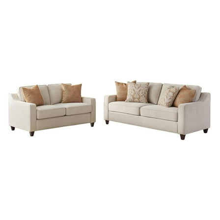 Christine Cushion Back Living Room Set Beige
