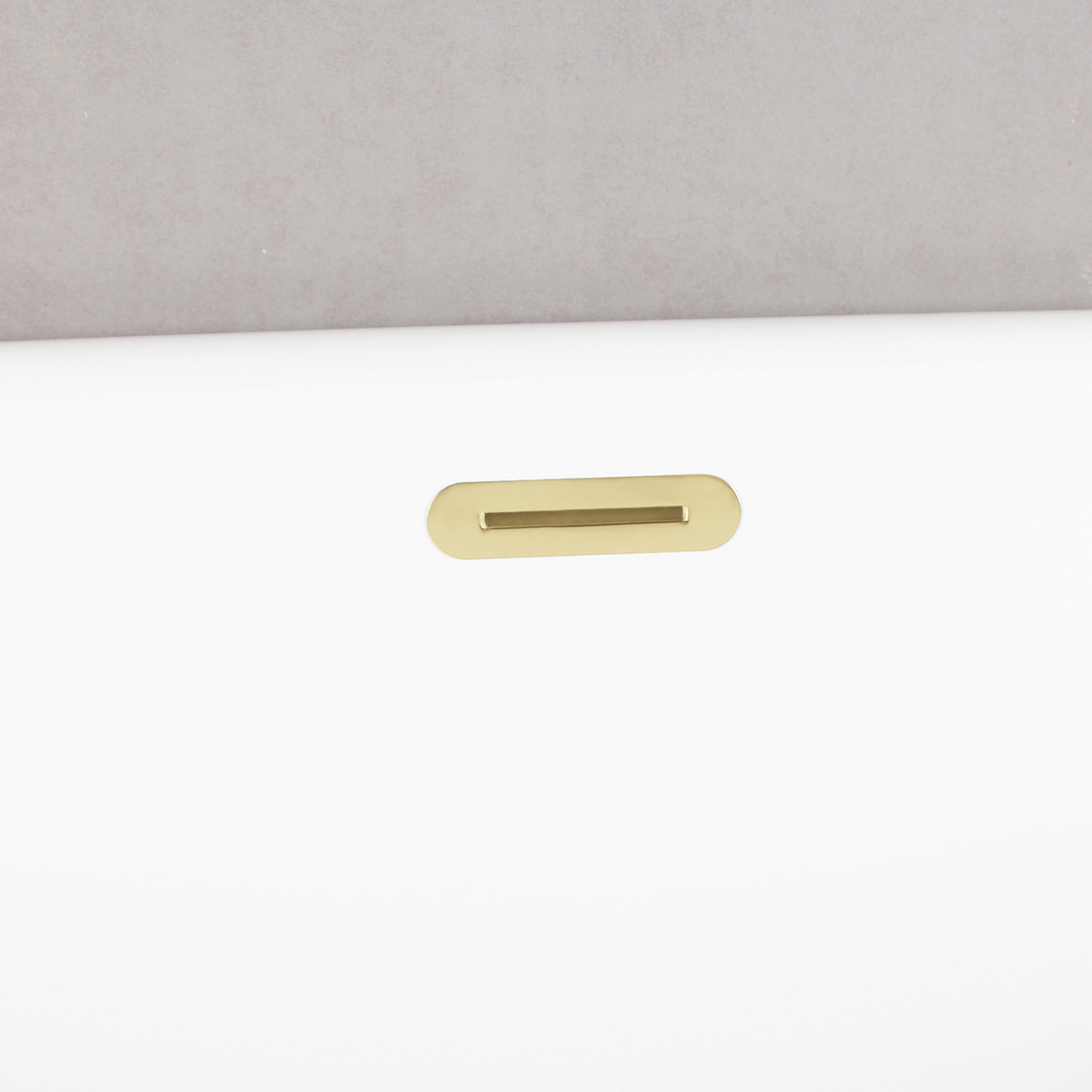 Kingston Brass VTSQ713224C422 71-Inch Acrylic Oval Rectangular Double Ended Pedestal Tub with Drain (No Faucet Drillings) in Glossy White/Polished Brass