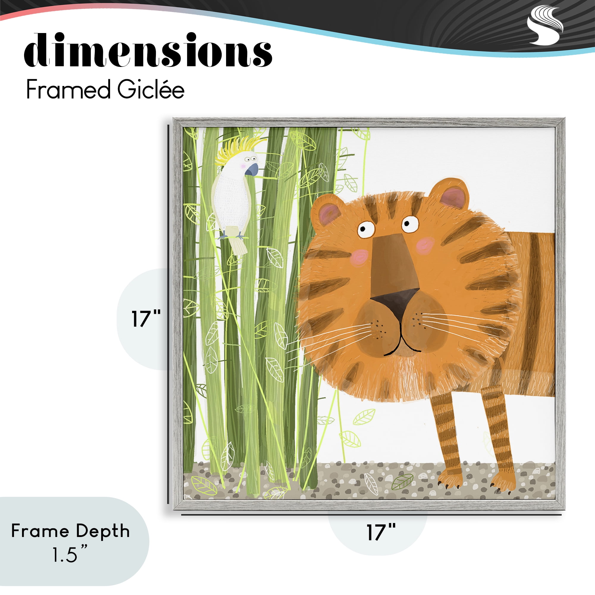 Stupell Industries Bamboo Trees & Tiger Gray Framed Giclee Art, design by Carla Daly