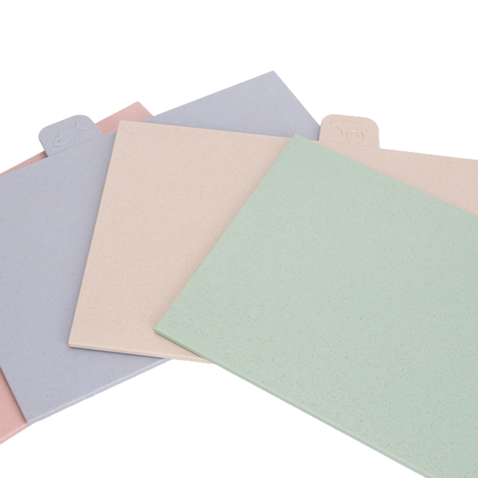 YAHHU 4-Piece Color Coded Plastic Cutting Board Set with Storage Holder Double Sided Chopping Mats Reversible Kitchen Prep Boards Multicolor 12.6 inches / 32 cm