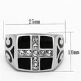 thumbnail image 2 of Luxe Jewelry Designs Stainless Steel Cross Design Men's Ring with Top Grade Crystal - Size 13, 2 of 4