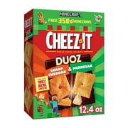 Cheez-It DUOZ Sharp Cheddar and Parmesan Cheese Crackers, Baked Snack Crackers, 12.4 oz