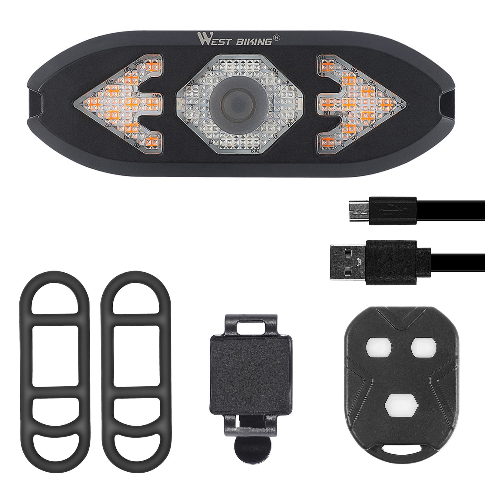 WEST BIKING USB Bicycle Light Rear Light Bike Taillight Bicycle Turn Signal Light with Horn Bike Accessories Rear Light