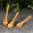 thumbnail image 6 of BambooMN Carbonized Brown 3.9" Oval Head Small Solid Bamboo Spice Salt Sugar Spoons, 30 Pieces, 6 of 7