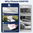 thumbnail image 5 of KINGYES 3 Pieces Outdoor Furniture Set, HDPE All Weather Use Conversation Couch Sets,2 Armchairs & 1 Coffee Table for Patio Backyard, Gray Frame with Khaki Cushions, 5 of 8