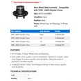 thumbnail image 2 of Rear Wheel Hub Assembly - Compatible with 1998 - 2000 Chrysler Cirrus 1999, 2 of 2