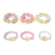 IEFSHINY Flower Ring Set for Women Cute Stackable Joint Finger Rings Size Mixed Rings Pack