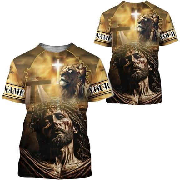Lotusprinthandmade Personalized Jesus Christian Unisex T-shirt 3D, Jesus Shirt, Christian Shirt