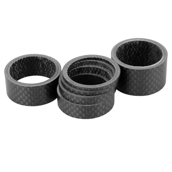 6pcs Headset Spacer Matte Black Carbon Fiber Handlebar Stem Spacers Fit 1 1/8 Inch Stem for Bikes 2 3 5 10 15 20mm