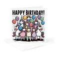 thumbnail image 5 of 3drose, Cute Funny Assorted Unicorns and Balloons Happy Birthday Abstract, 6 Greeting Cards with Envelopes, 5 of 7