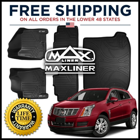 Maxliner All Weather 1st 2nd Cargo Floor Mats Set Black 2010 2016 Cadillac Srx