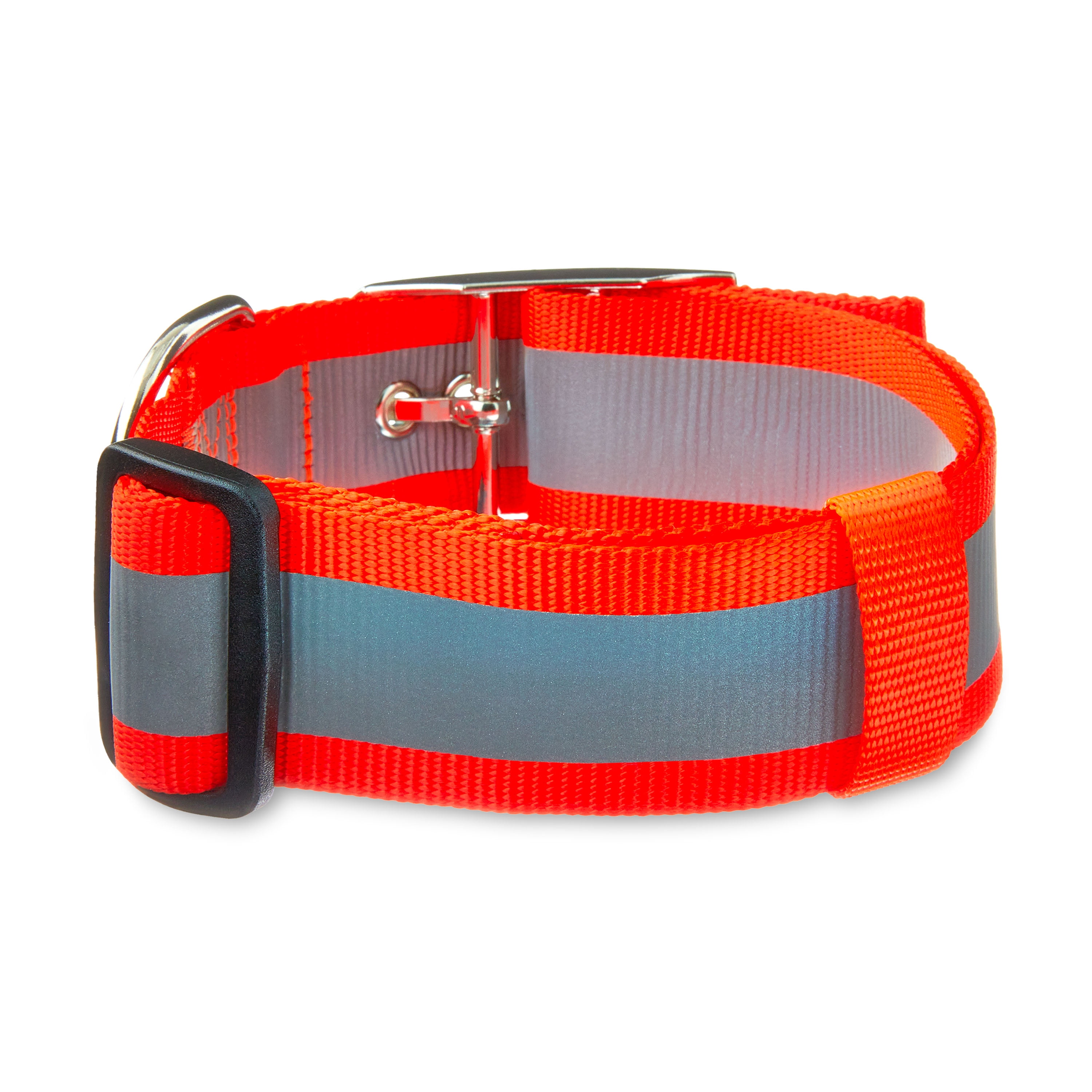 (2 pack) Vibrant Life Hunter Orange Extra Wide Adjustable Reflective Collar for Dogs, Extra Large