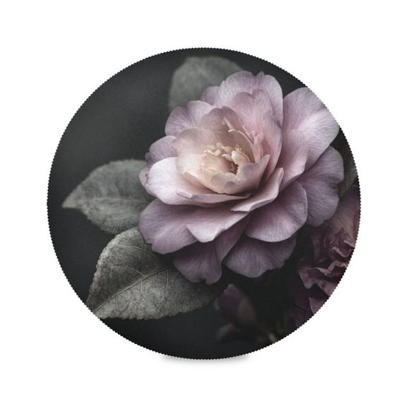 Round Placemat Heat Resistant & Wrinkle-Free Dining Table Decor Placemat For Home & Weddings Camellia