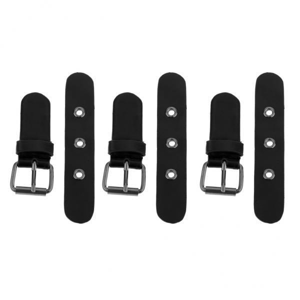 2x 3 uds., Hebillas de material cuero para coser, de bricolaje, de mano, cinturón de repuesto, de mano, cinturón, bandolera ajustable, Hugo Botones negros para coser