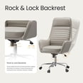 thumbnail image 4 of COLAMY High Back Office Chair Executive Desk Chair Ergonomic Leather Computer Chair with Rocking Function and Padded Arms, Swivel Modern Task Chair, Khaki, 4 of 9