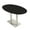Black Cypress w/Silver Base, variant on Boat Oval Bistro Height Meeting Table Double Metal Base 46x84 Bar Table